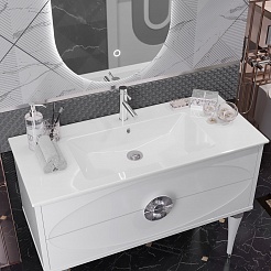Opadiris Мебель для ванной Ибица 120 с овальным зеркалом белая/хром – фотография-6